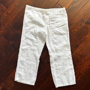 Linen 100% Flowy White Pant Size 10